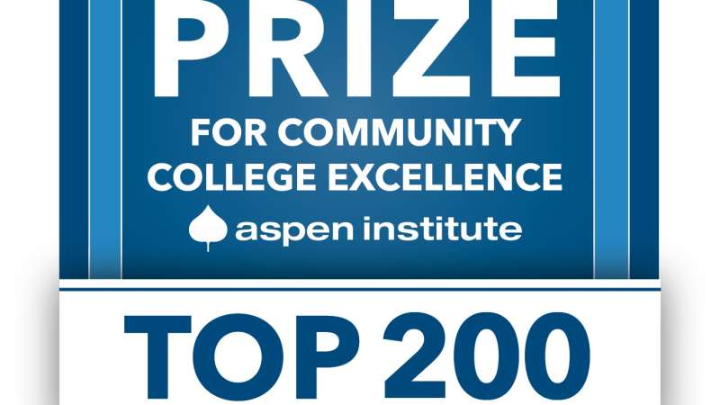 Aspen Prize for Community College Excellence Top 200 badge for 2027, featuring the Aspen Institute logo.