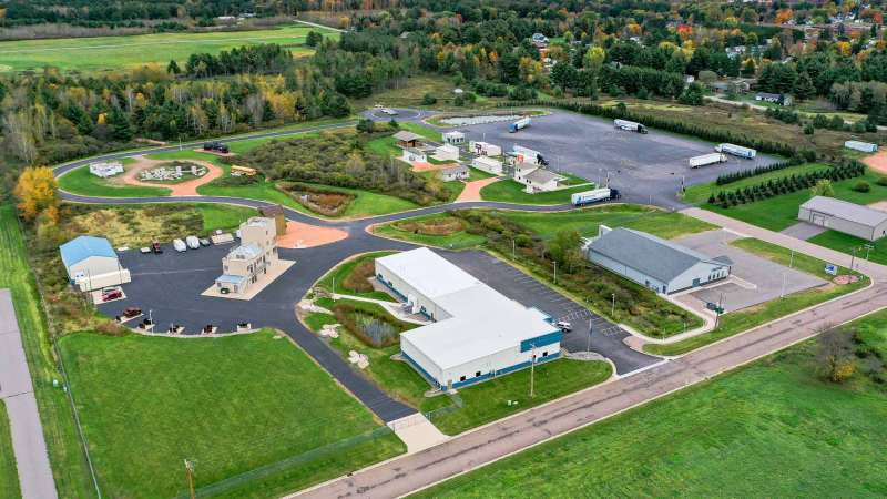 An aerial view of The Public Safety Center of Excellence in Merrill